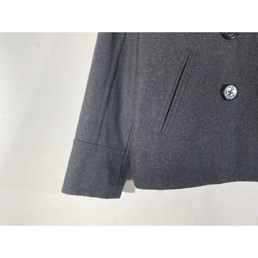 American Eagle Gray Naval Anchor Button Short Pea… - image 3